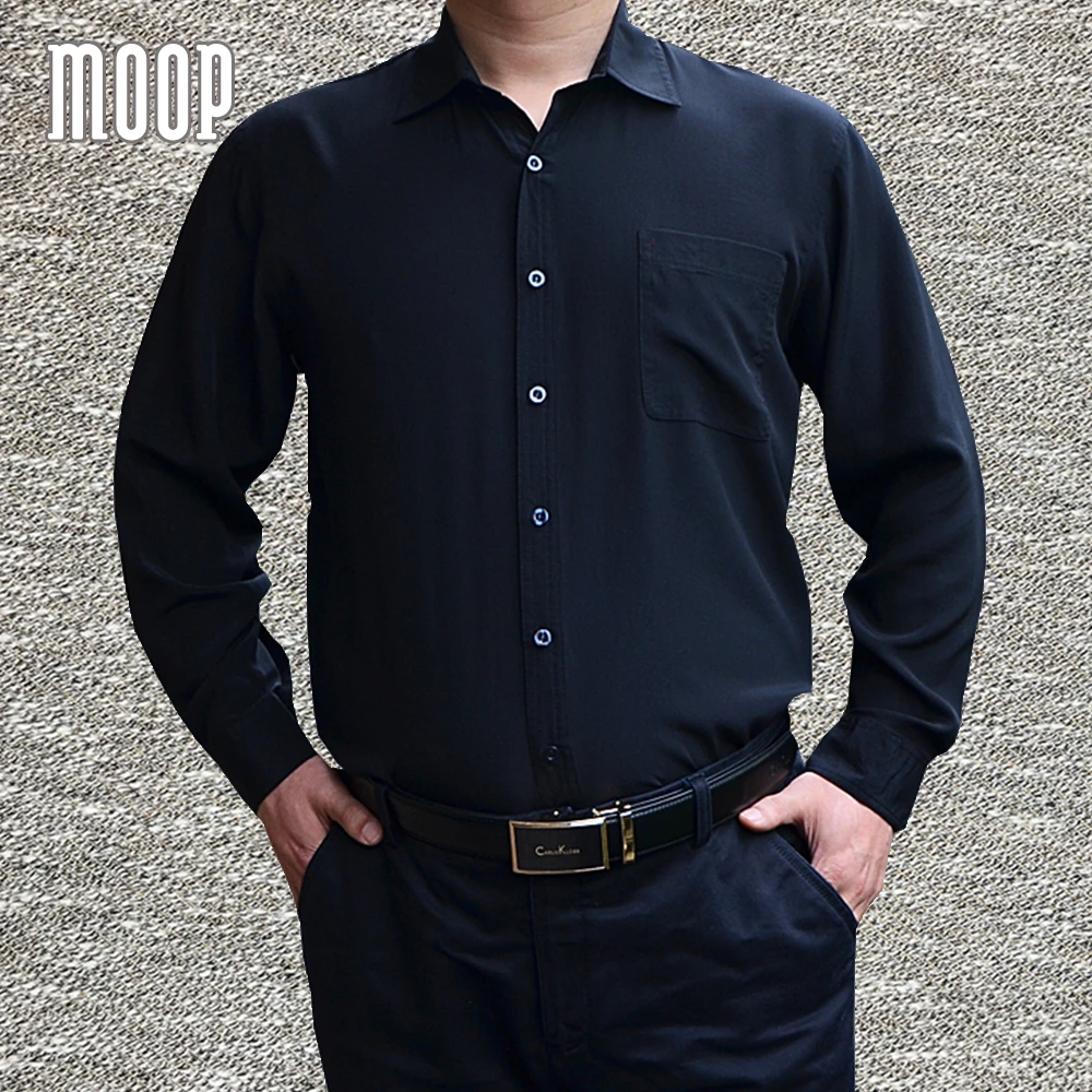 

American style 100% silk shirt men shirts black white blue chemise homm camiseta masculina camisa masculina LT1473 Free shipping