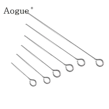 

15mm~50mm Silver Color Tone Stainless Steel Eye Pins For Jewelry Making Accessories DIY Pendant Supplies