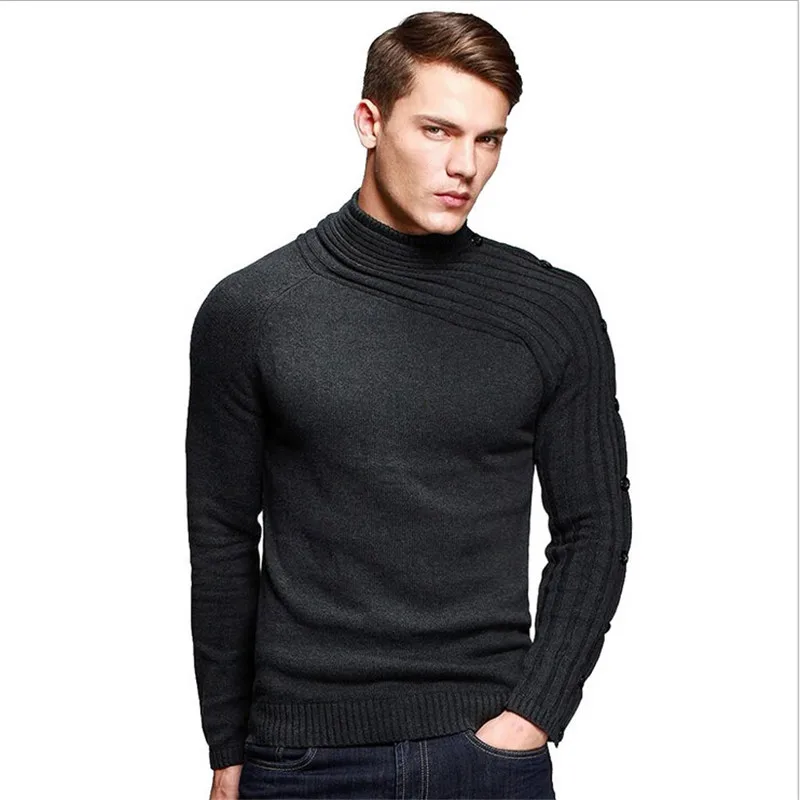 

Winter Thick Warm Cashmere Sweater Men Turtleneck Mens Sweaters Slim Fit Pullover Men Classic Wool Knitwear Pull Homme A2239