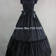Горячая Распродажа платьев с длинными Черный квадратный вырез в готическом стиле, платье в викторианском стиле южной "Принцесса Белль" в стиле "Лолита" на Хэллоуин Платья для вечеринок