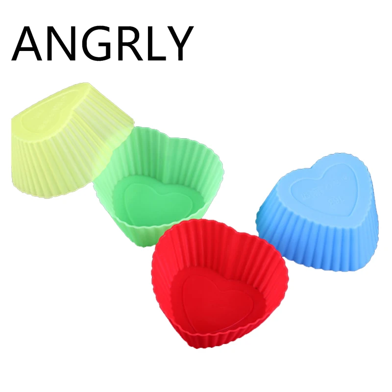 10pcs Maker Mold Case Bakeware Flower Reusable Non-stick Silicone Baking Cups Cupcake Liners Muffin Cup Molds Random Color | Дом и сад