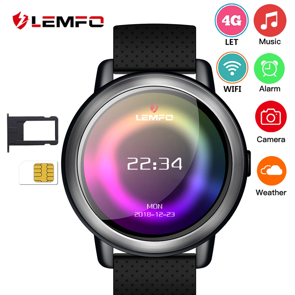 

LEMFO LEM8 Smartwatch Android 7.1 LTE 4G Sim WIFI 1.39 Inch 2MP Camera GPS Heart Rate IP67 Waterproof Smart Watch for Men Women