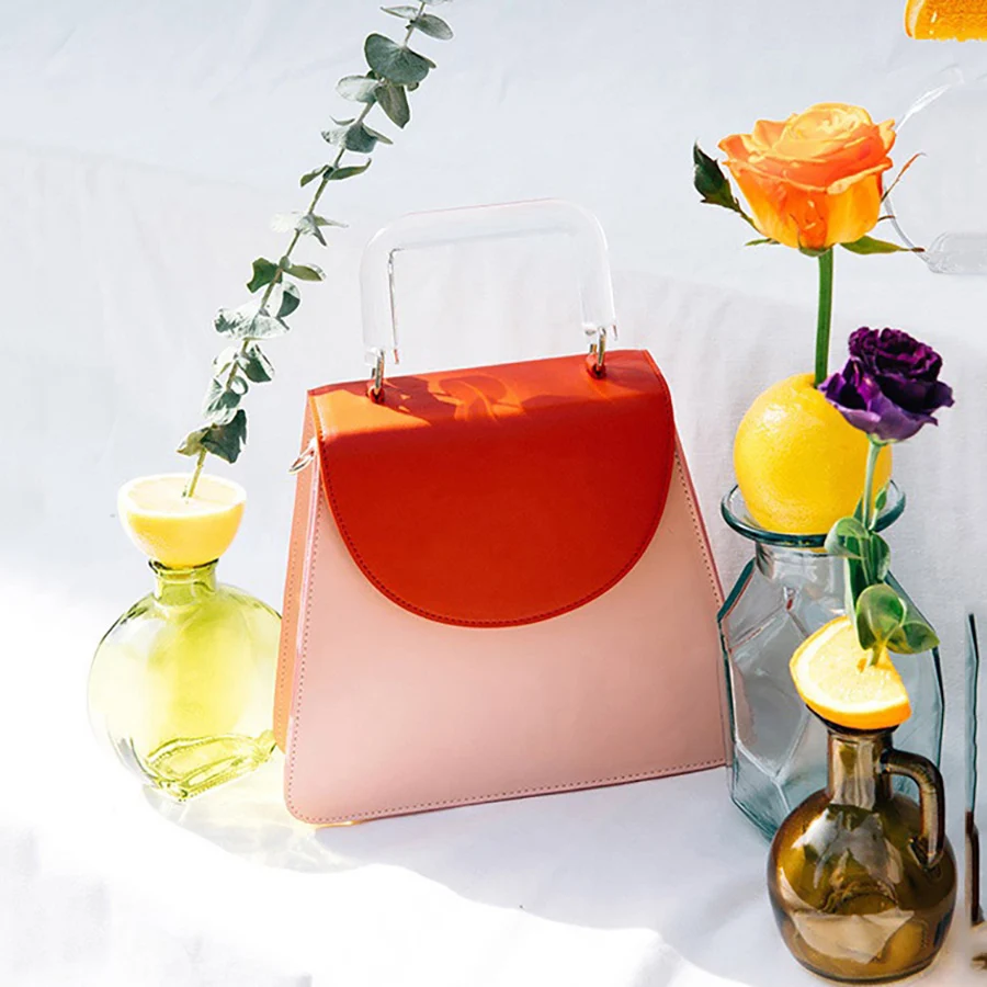 

Chic Clear Acrylic Handle Women Bag Luxury Handbags Women Bags Designer Crossbody Bags for Women Shoulder Bag Totes Purse 2019