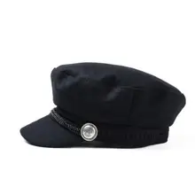 Moonbiffy зимние шапки для мужчин и женщин восьмиугольная кепка украшение из шерсти кепка бейсболка от солнца козырек Кепка с металлической буквой Touca черная Повседневная