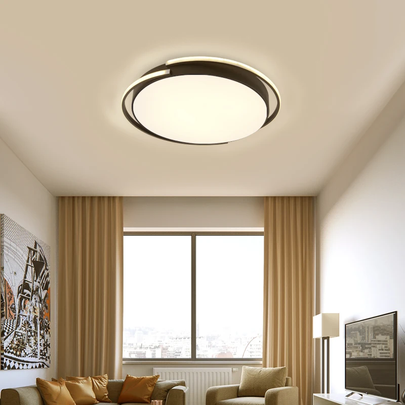 

ChandelierLighting for living study room bedroom Black round AC85-265V Modern Chandelier for home Lustre Dimming