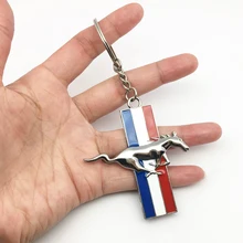 ANTINIYA 3D Беговая лошадь эмблема для автомобильного стайлинга значок брелок цепочка кольцо подходит для Ford Mustang GT 500 Кобра