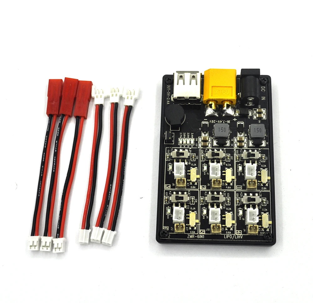 

ZMR 6 In 1 1s 6IN1-1S Low voltage Automatic alarm Charger Board for RC Lipo LiHV Lithium Batteries Charger
