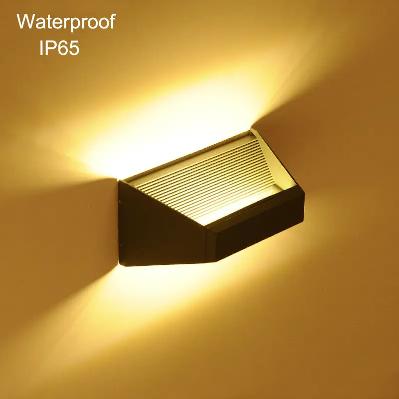 Светодиодный настенный светильник для терассы современный Водонепроницаемый IP65 для ванной комнаты садовое Наружное освещение Алюминий настенный светильник 10 Вт светодиодный лампы