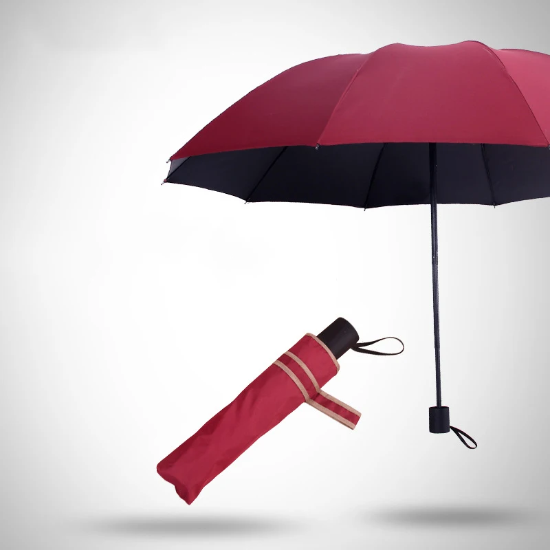 Креативный индивидуальный логотип десять костей зонтик утолщенный подарок рекламный зонтик подходит для двойных солнечных и дождливых зонтов - Цвет: Red