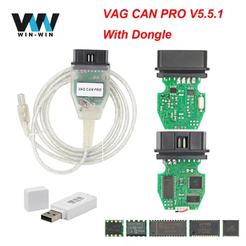 

VAG CAN PRO 5.5.1 With Dongle For VW For AUDI K-line OBD OBD2 Car Diagnostic VCP PRO Auto Scanner Cable K line For VAG PK ODIS