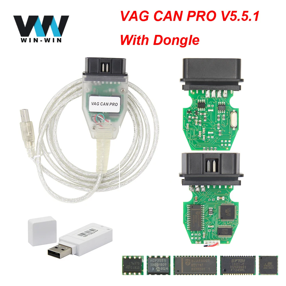 VAG CAN PRO автомобильный диагностический кабель 5 5.1 с ключом для VW AUDI K line OBD OBD2 VCP
