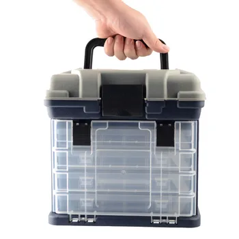 

5 Layer PP+ABS Big Fishing Tackle Box Plastic Handle Fishing Box Carp Fishing Tools Fishing Accessories P0