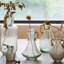 Скандинавский стиль ретро стеклянная ваза пушистая ваза золото украшение дома ручная Цветочная композиция гостиная свадебное украшение