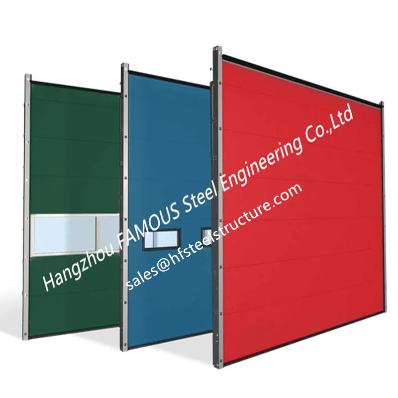 

High Density Polyurethane Core Overhead Steel Doors Fully Automatic Wind Resistant Industrial Lifting Doors