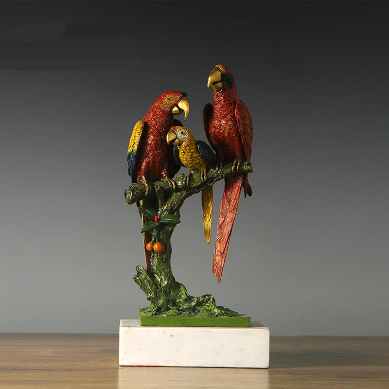 

Arts Crafts Copper New Item Scarlet macaw bronze sculpture Statue for home decor wildlife lucky birds sculpture fengshui busines