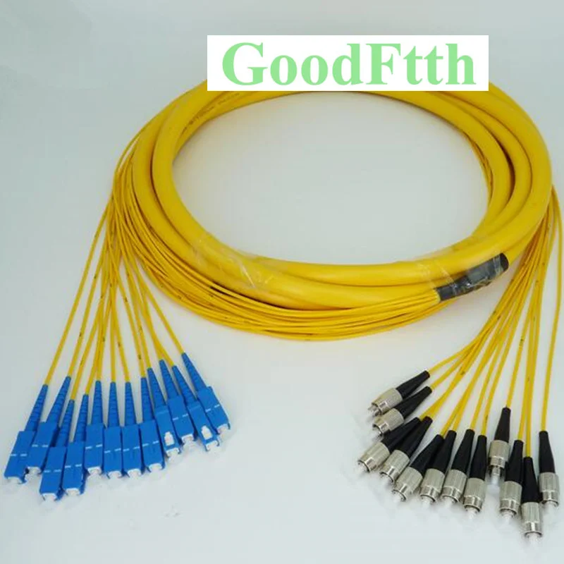 

Patch Cord Jumper SC-FC UPC SC/UPC-FC/UPC SM 12 Cores Fibers Trunk Breakout 2.0mm GoodFtth 1-6m