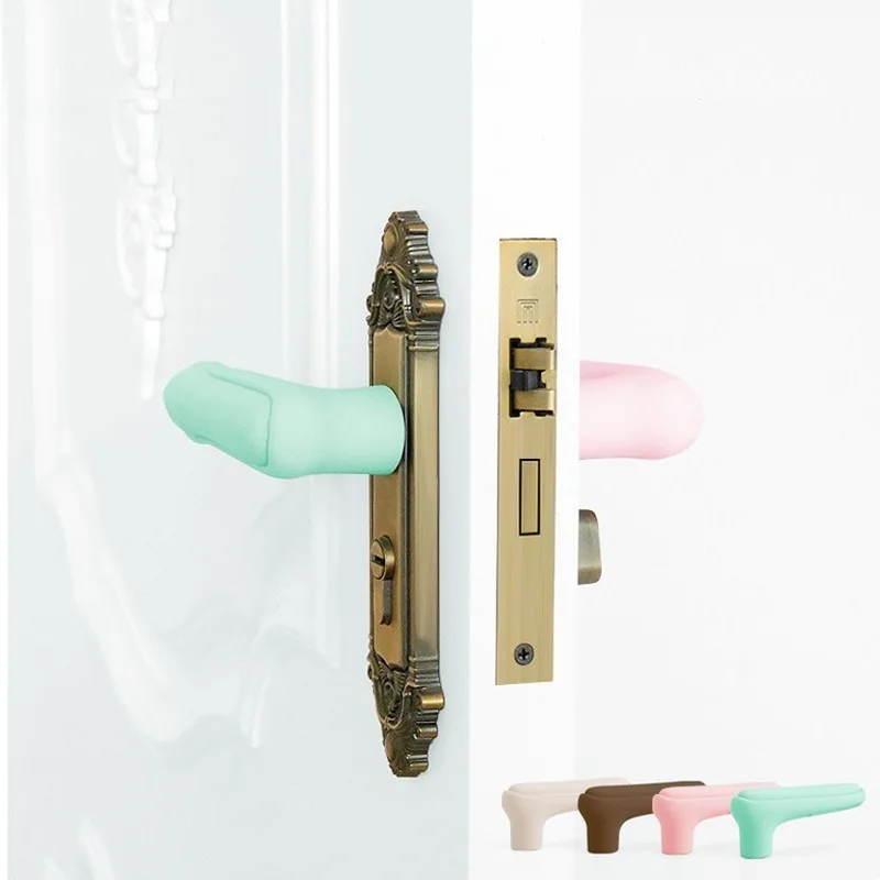 

Wall Thickening Mute Door Stick Safety Door Handle Rubber Fender Handle Door Lock Protective Pad Protection Home Wall Stickers