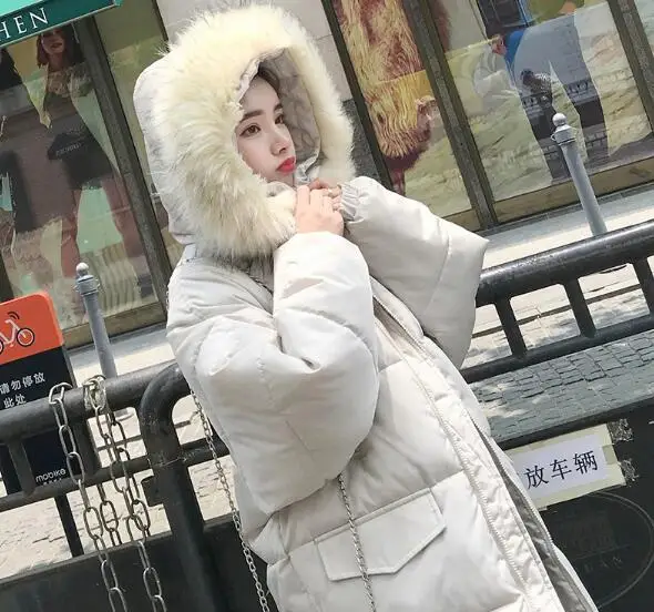Женская зимняя куртка Fdfklak большого размера с меховым капюшоном хлопковое пальто