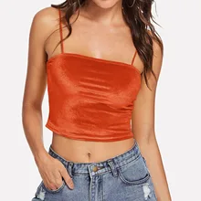Женский модный велюровый укороченный топ красный оранжевый желтый розовый сплошной цвет короткий сексуальный топ женский бархатный топ