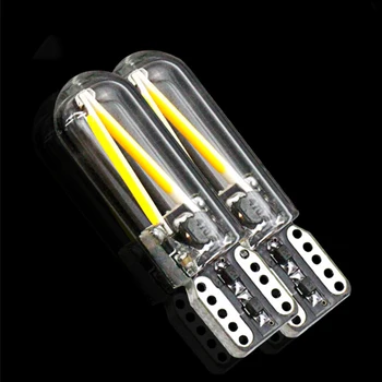 

YB Yiba 2pcs T10 W5W 194 COB glass car light Led Filament Automobiles Reading Dome Bulb Led Lightings 12V