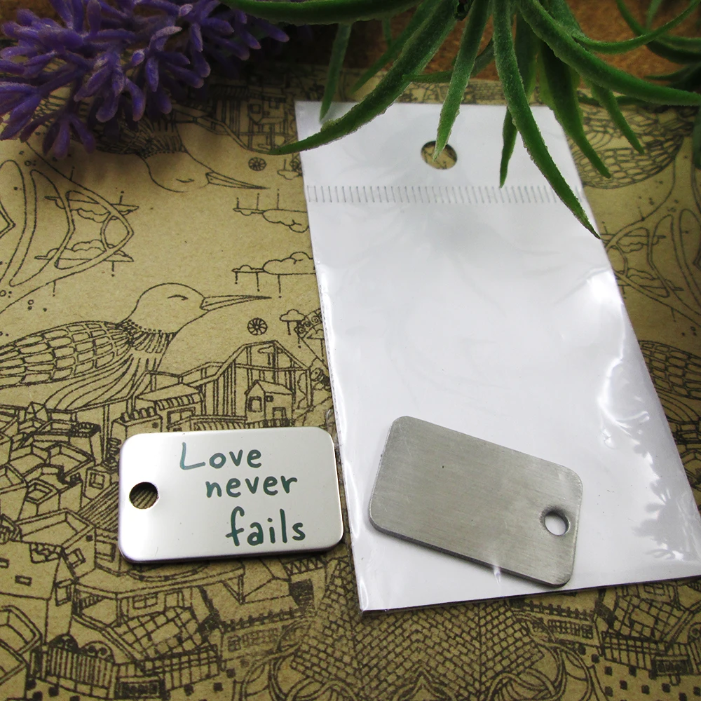 

20pcs--"Love Never Fails version 4"stainless steel charms more style for choosing DIY pendants for necklace