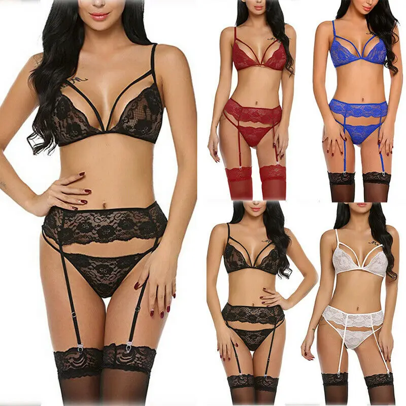 

Women Sexy Lingerie Black Lace Dress G-string Underwear Babydoll Sleepwear Sets