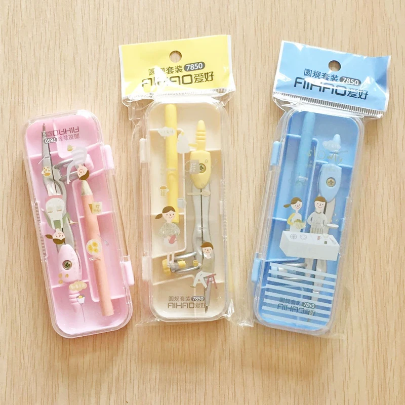 

Coloffice 1PC Metal Drawing Compasses Set Lead Students Standard Stationery Plotter Comes With Pencil Drawing Instruments random