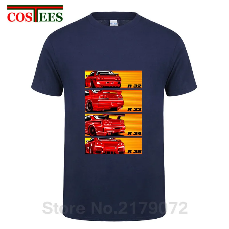 

GTR Booty Compilation back view T shirts men Professional Race car tshirt vintage Roadster T-shirts JDM automotive supercar Tees