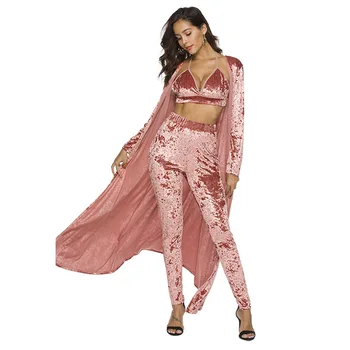 

2020 Elastic Waist Waist New Sale Hot None Ankle-length Polyester Cotton Full V-neck Fashion Suit Special Offer Promotion