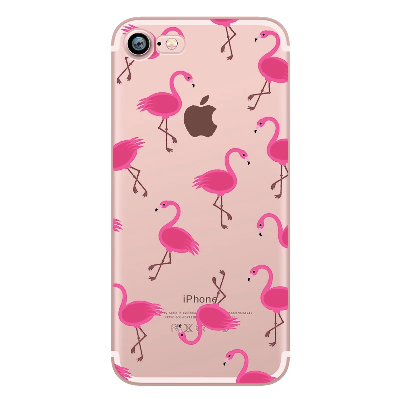 Phone Case Flamingo Panda Dog Hedgehog Cows Cute Animals for Apple iphone 5S 6 6s 7 plus 5 se Transparent Clear Silicone Fundas (4)