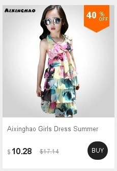 Aixinghao/платье для девочек летнее платье для девочек-подростков; пляжный Сарафан платье с цветочным рисунком для девочек 8, 10, 12 лет; детская одежда для подростков