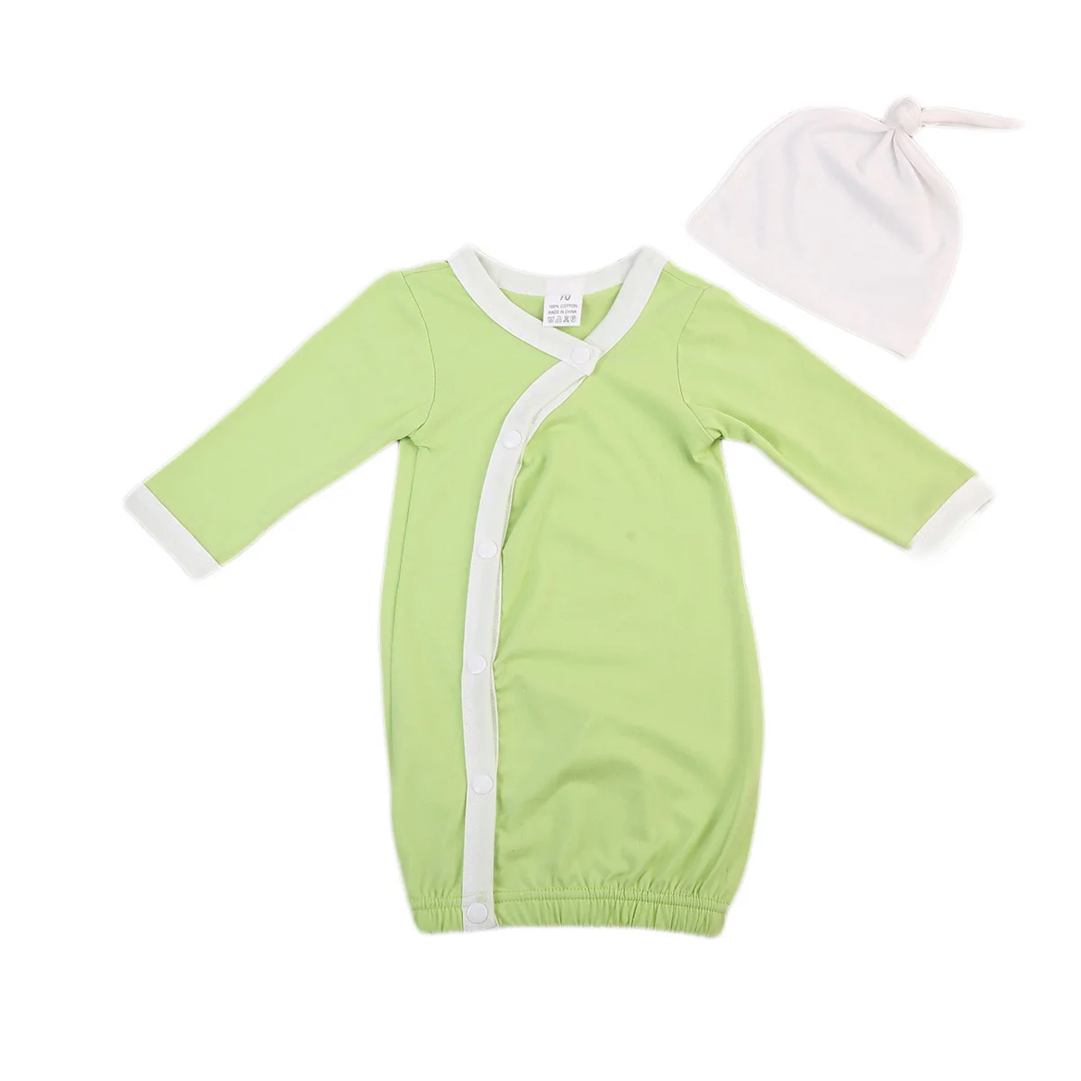 Новорожденных Для маленьких мальчиков с длинными рукавами для девочек спальные мешки + шляпа, наряды пижамы платье Обёрточная бумага