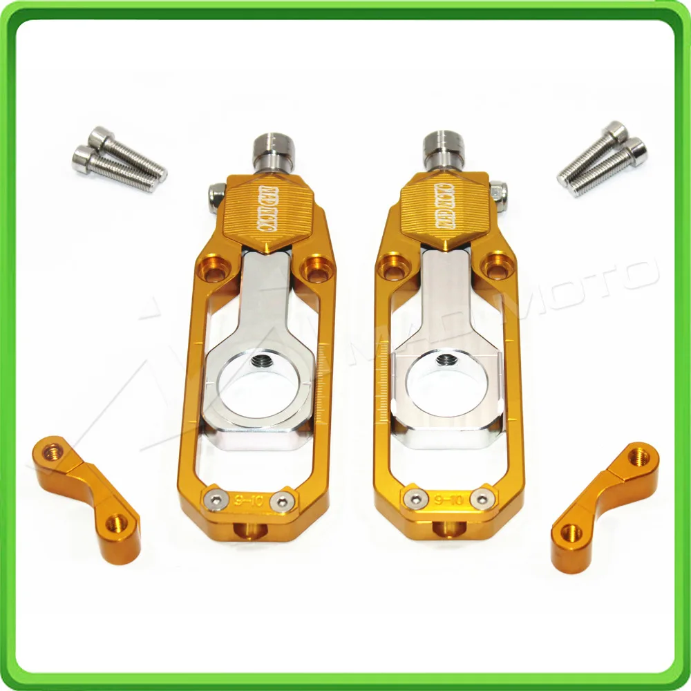 Motorcycle Chain Tensioner Adjuster fit for HONDA CBR 1000 RR CBR1000RR 2004 2005 2006 2007 Gold & Silver (10)