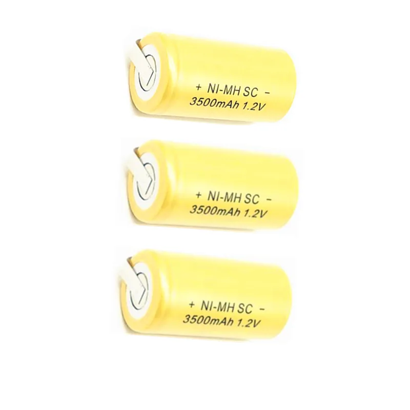 Online 10 12 15 22PCS Ni Mh SC 1,2 V akku 3500mah SC Sub C Ni Mh zelle mit schweißen tabs für elektrische bohrer schraubendreher