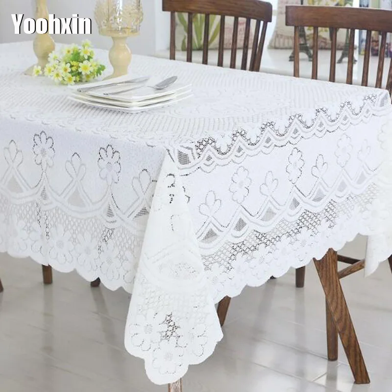 

European white cotton Tablecloth embroidery lace kitchen tea coffee Table Cover cloth dining Christmas party home Wedding decor