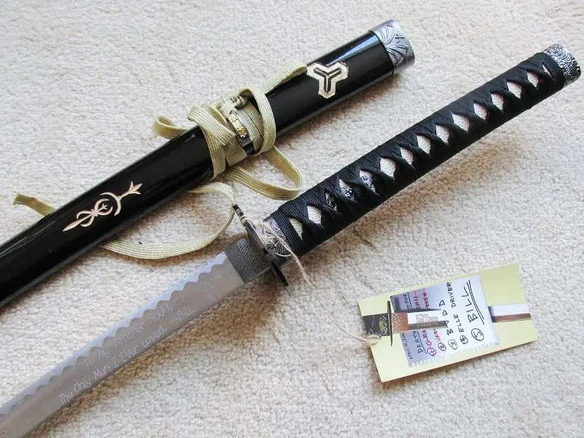 

S0229 MOVIE KILL BILL SAMURAI BILL'S SIGNATURE SWORD BRUSH HAMON STEEL BLADE 40"