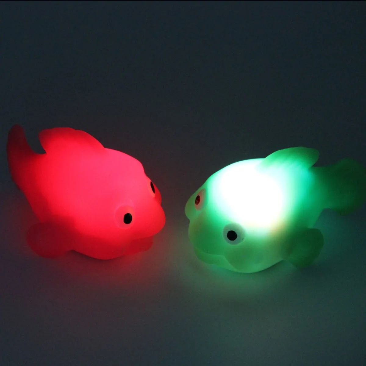 LED Colorful Water Induction Goldfish Small Soft Rubber Floating Bath