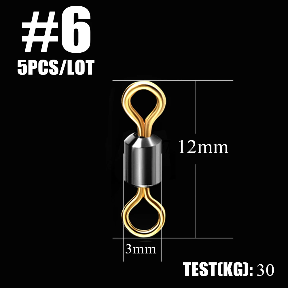 1 шт. в упаковке 2 цвета 2/0#1/0 1 2 3 4 5 6 7 8 9 10 12 14# шариковый подшипник вращающиеся Твердые кольца Рыбалка Разъем Океаническая лодка бронзовых морских рыболовных крючков - Цвет: gold-6