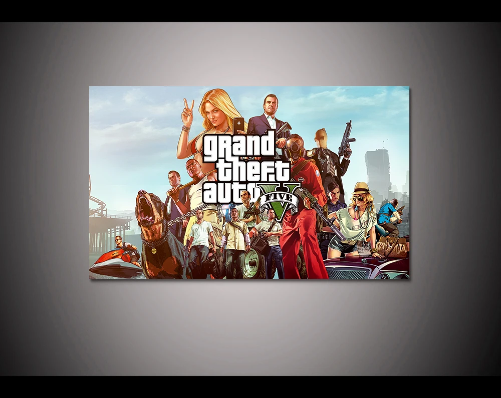 Canvas print painting Grand theft auto gta v 5 Game poster Modern Home
