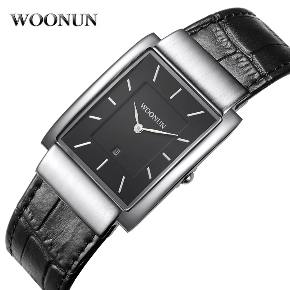 Prix pour Relogio Masculino WOONUN Hommes Montres Top Marque De Luxe Étanche Antichoc Quartz Rectangle Montre Hommes Super Mince Mens Montres Prix pour Relogio Masculino WOONUN Hommes Montres Top Marque De Luxe Étanche Antichoc Quartz Rectangle Montre Hommes Super Mince Mens Montres