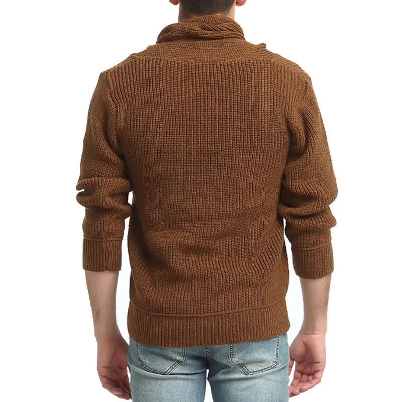 Новинка 2017 года Топы модный Повседневный свитер мужские водолазки грубая шерсть пуловеры твердые Цвет эластичный плотный свитер размер S-XXL