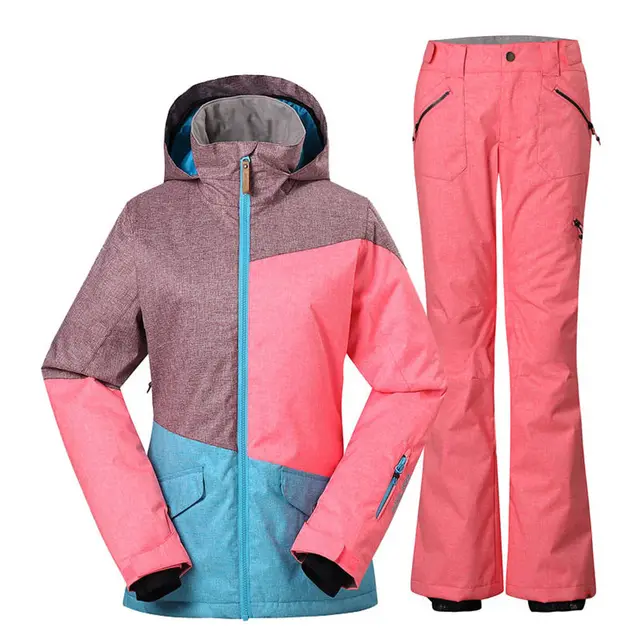 US $89.50 GS Colorful Womens Snow Clothing 10K waterproof windproof outdoor sports wear snowboarding Suit se