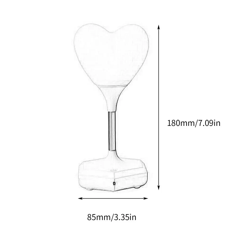 Романтичный дизайн в форме сердца USB Перезаряжаемый светодиодный светильник Ночной светильник для чтения Защитная лампа для глаз для спальни
