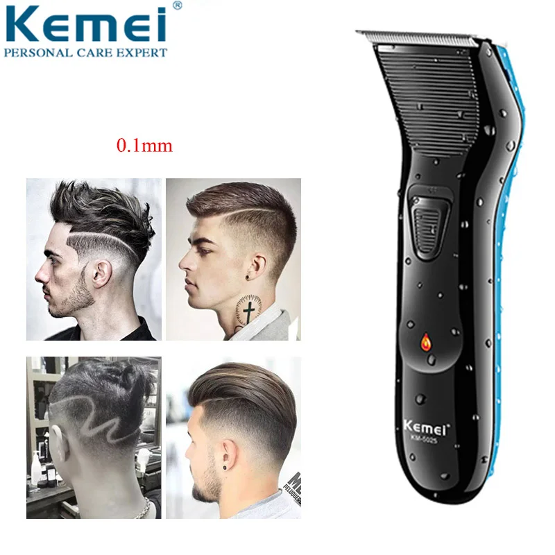 Дешево Kemei Профессиональный Перезаряжаемые 0 мм лысый волосы борода триммеры стрижка машины для укладки парикмахера электрический уникальный маш...