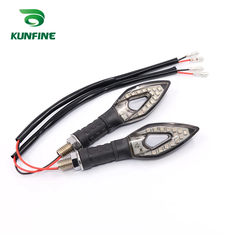 KUNFINE 4PCS Universal Motorcycle LED Turn Signal Indicators light Blinkers Flexible Bendable Amber Light 3 (8)