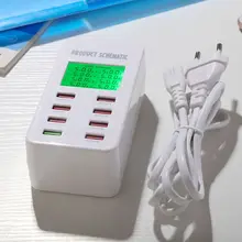 8 портов USB быстрое зарядное устройство ЖК-дисплей мульти-порт usb зарядная станция для смартфонов планшеты питание qiang