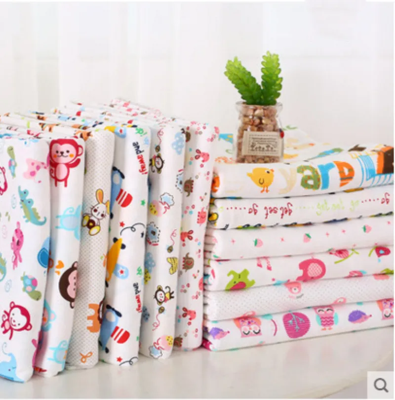 

half meter cartoon print cotton knitted fabric for baby's clothes bedding long underwear T508