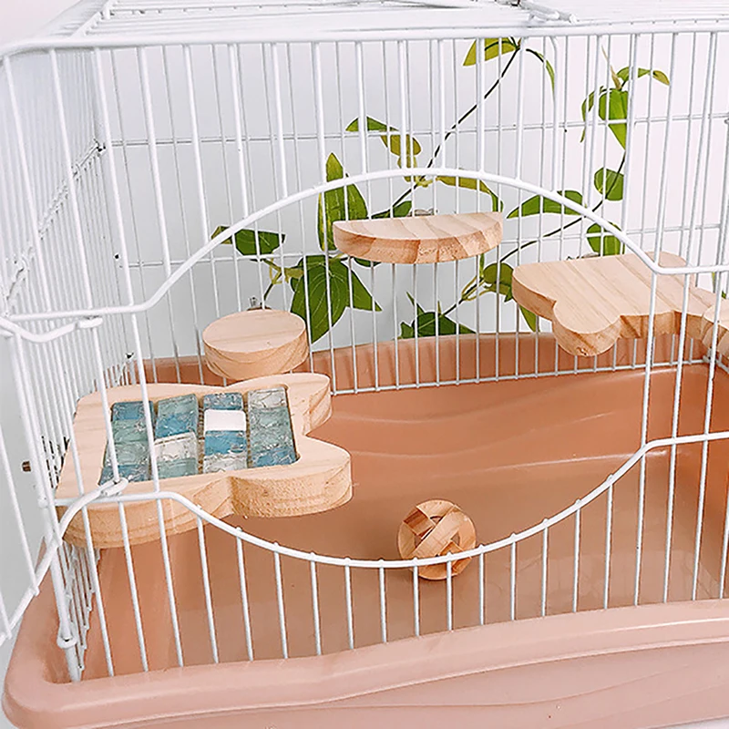 

New Rabbit Totoro Hamster Summer Toy Double-Sided Wooden Pet Springboard Rabbit Small Pet With Cooling Mat Pad Cage Toys
