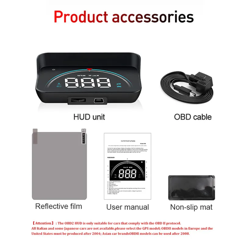 GEYIREN Новый M8 Head Up Дисплей LED HUD OBD II автомобиля Скорость сигнализации Автомобильная