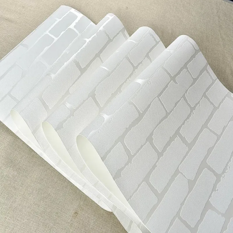 3D Embossed White Brick Wallpaper for Wallsin Wallpapers from Home